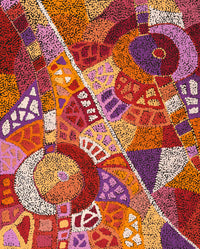 Aboriginal Artwork by Clarissa Nangala Williams, Ngapa Jukurrpa (Water Dreaming) - Puyurru, 76x61cm