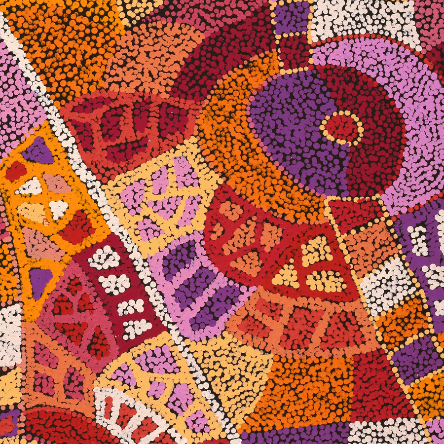 Aboriginal Artwork by Clarissa Nangala Williams, Ngapa Jukurrpa (Water Dreaming) - Puyurru, 76x61cm