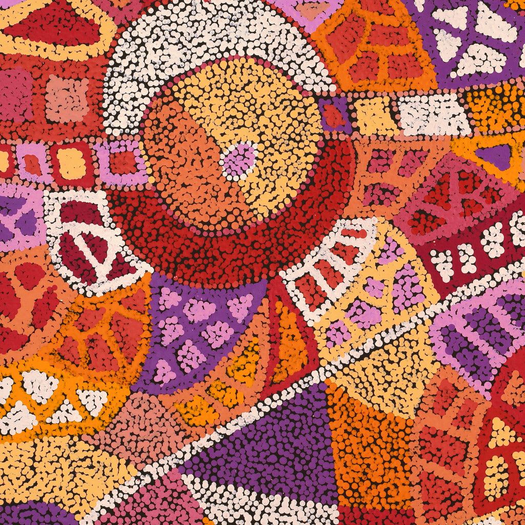 Aboriginal Artwork by Clarissa Nangala Williams, Ngapa Jukurrpa (Water Dreaming) - Puyurru, 76x61cm