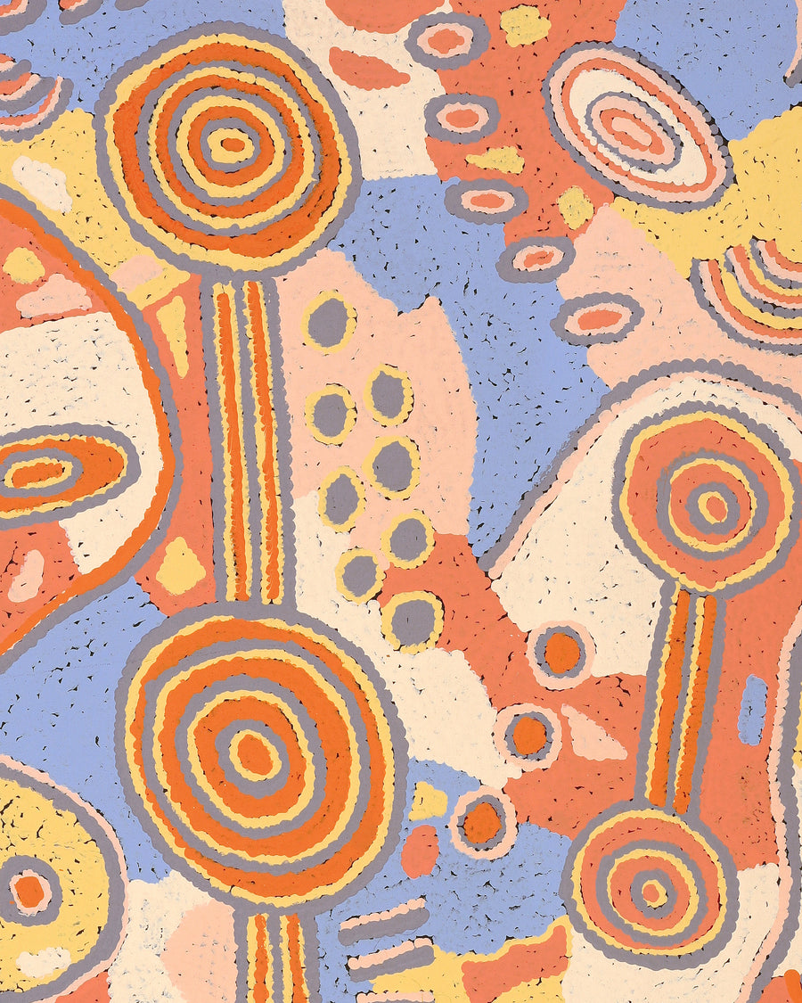 Aboriginal Artwork by Colin Jakamarra Gibson, Yurrampi Jukurrpa (Honey Ant Dreaming), 107x61cm