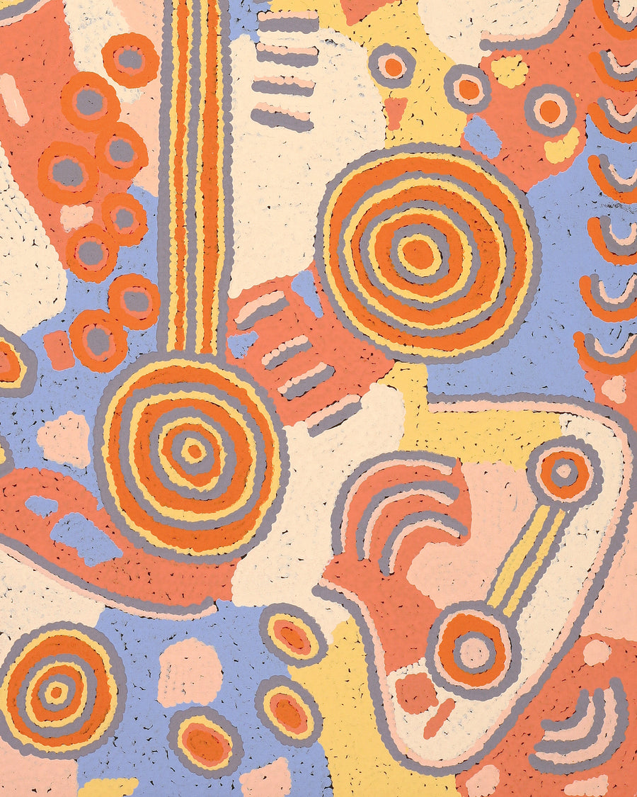 Aboriginal Artwork by Colin Jakamarra Gibson, Yurrampi Jukurrpa (Honey Ant Dreaming), 107x61cm
