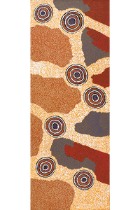 Aboriginal Artwork by Colin Jakamarra Gibson, Yankirri Jukurrpa (Emu Dreaming) - Ngarlikurlangu, 122x46cm