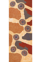 Aboriginal Art by Colin Jakamarra Gibson, Yankirri Jukurrpa (Emu Dreaming) - Ngarlikurlangu, 122x46cm - ART ARK®