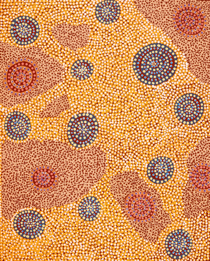 Aboriginal Artwork by Colin Jakamarra Gibson, Yankirri Jukurrpa (Emu Dreaming) - Ngarlikurlangu, 76x61cm