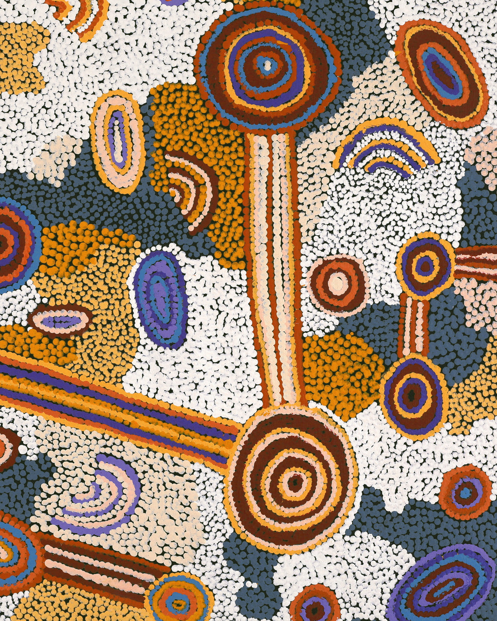 Aboriginal Artwork by Colin Jakamarra Gibson, Yurrampi Jukurrpa (Honey Ant Dreaming), 91x61cm