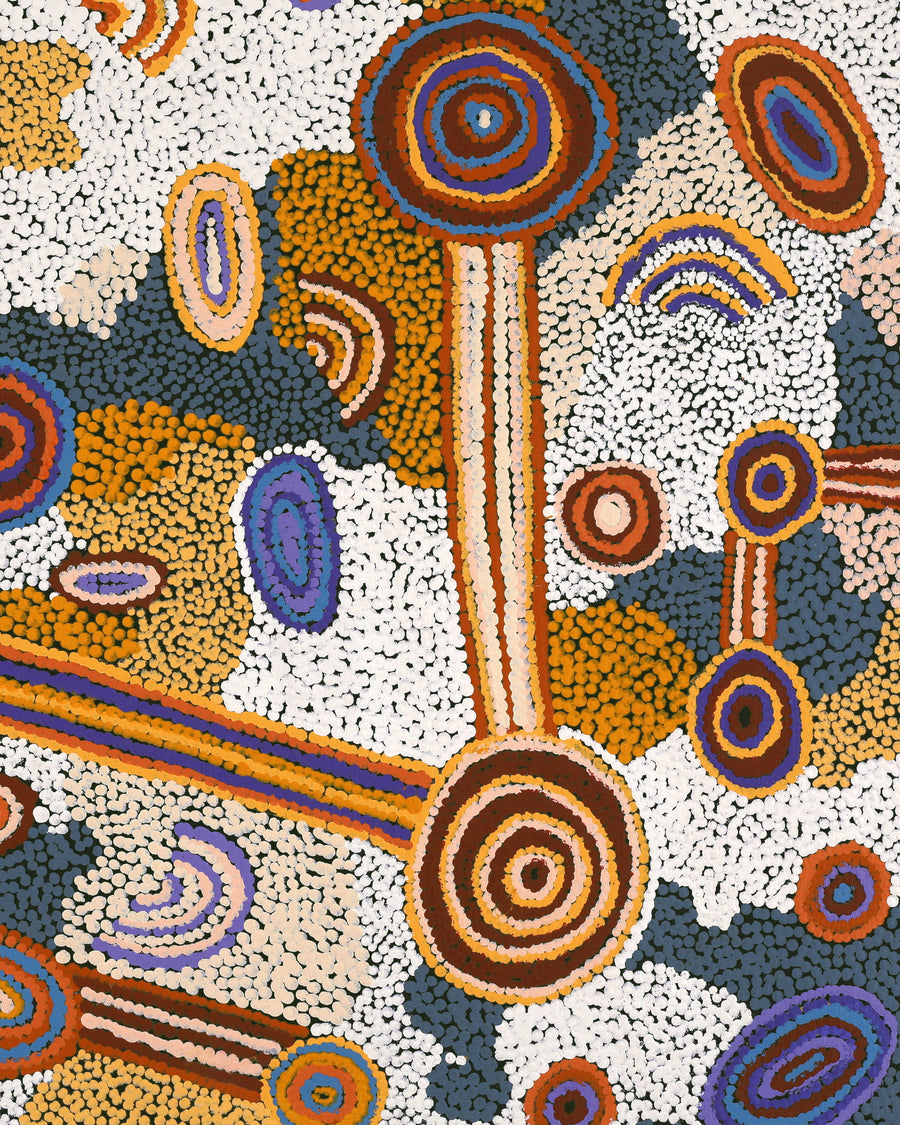 Aboriginal Artwork by Colin Jakamarra Gibson, Yurrampi Jukurrpa (Honey Ant Dreaming), 91x61cm