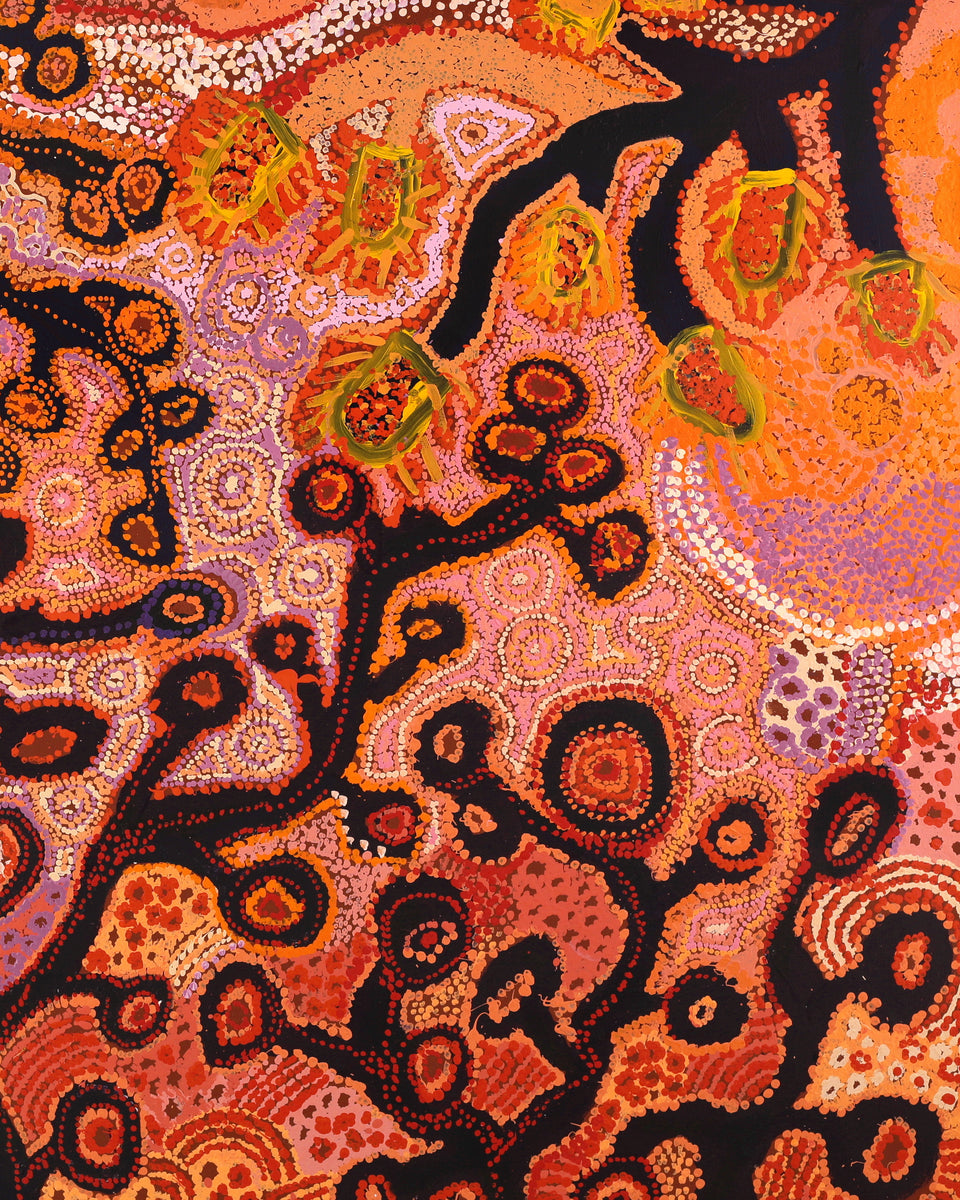 Aboriginal Artwork by Ultukunpa (honey grevillea), 5 artists, 198x152cm