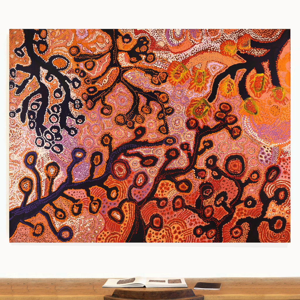 Aboriginal Artwork by Ultukunpa (honey grevillea), 5 artists, 198x152cm