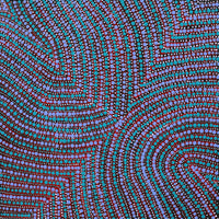 Aboriginal Artwork by Courtney Nampijinpa Singleton, Ngapa Jukurrpa (Water Dreaming) - Mikanji, 30x30cm