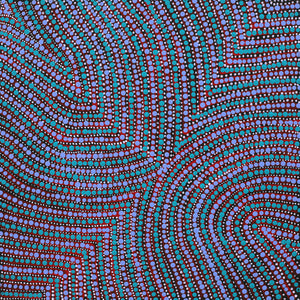 Aboriginal Art by Courtney Nampijinpa Singleton, Ngapa Jukurrpa (Water Dreaming) - Mikanji, 30x30cm - ART ARK®