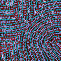 Aboriginal Artwork by Courtney Nampijinpa Singleton, Ngapa Jukurrpa (Water Dreaming) - Mikanji, 30x30cm