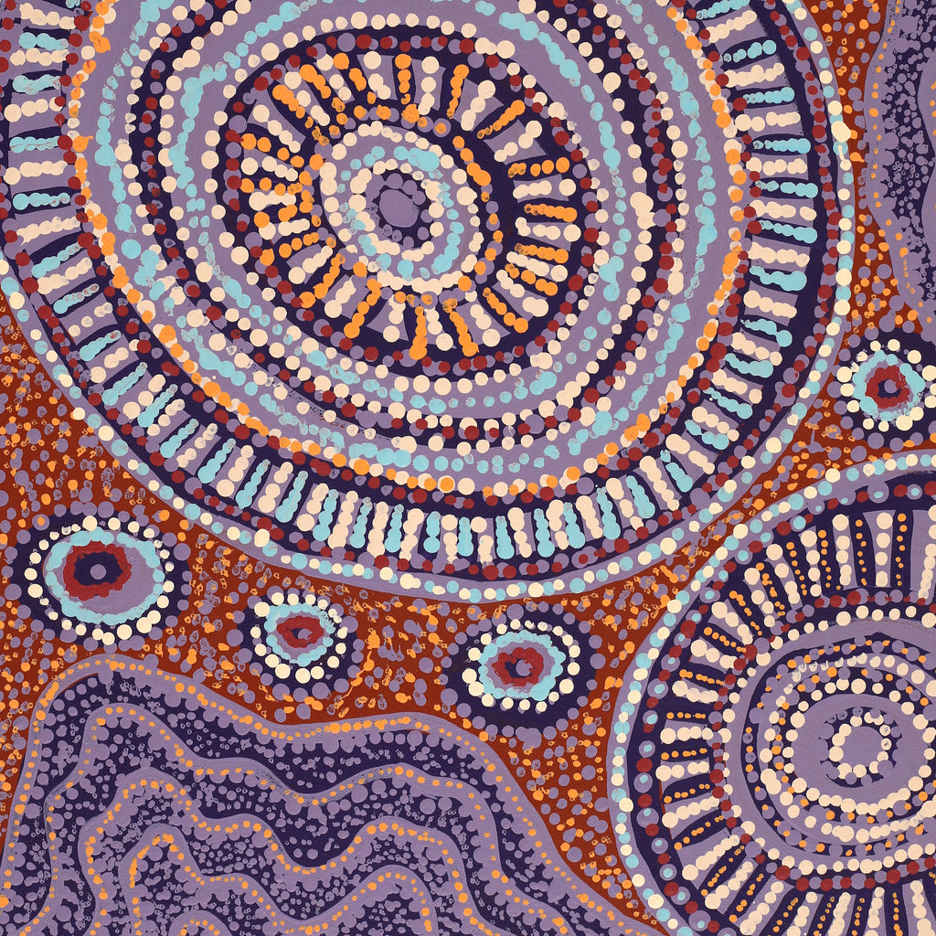 Aboriginal Artwork by Tjaruwa Carolyn Dunn, Piltati Tjukurpa, 120x60cm
