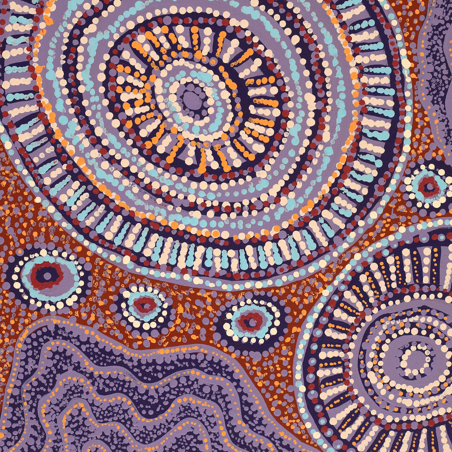 Aboriginal Artwork by Tjaruwa Carolyn Dunn, Piltati Tjukurpa, 120x60cm