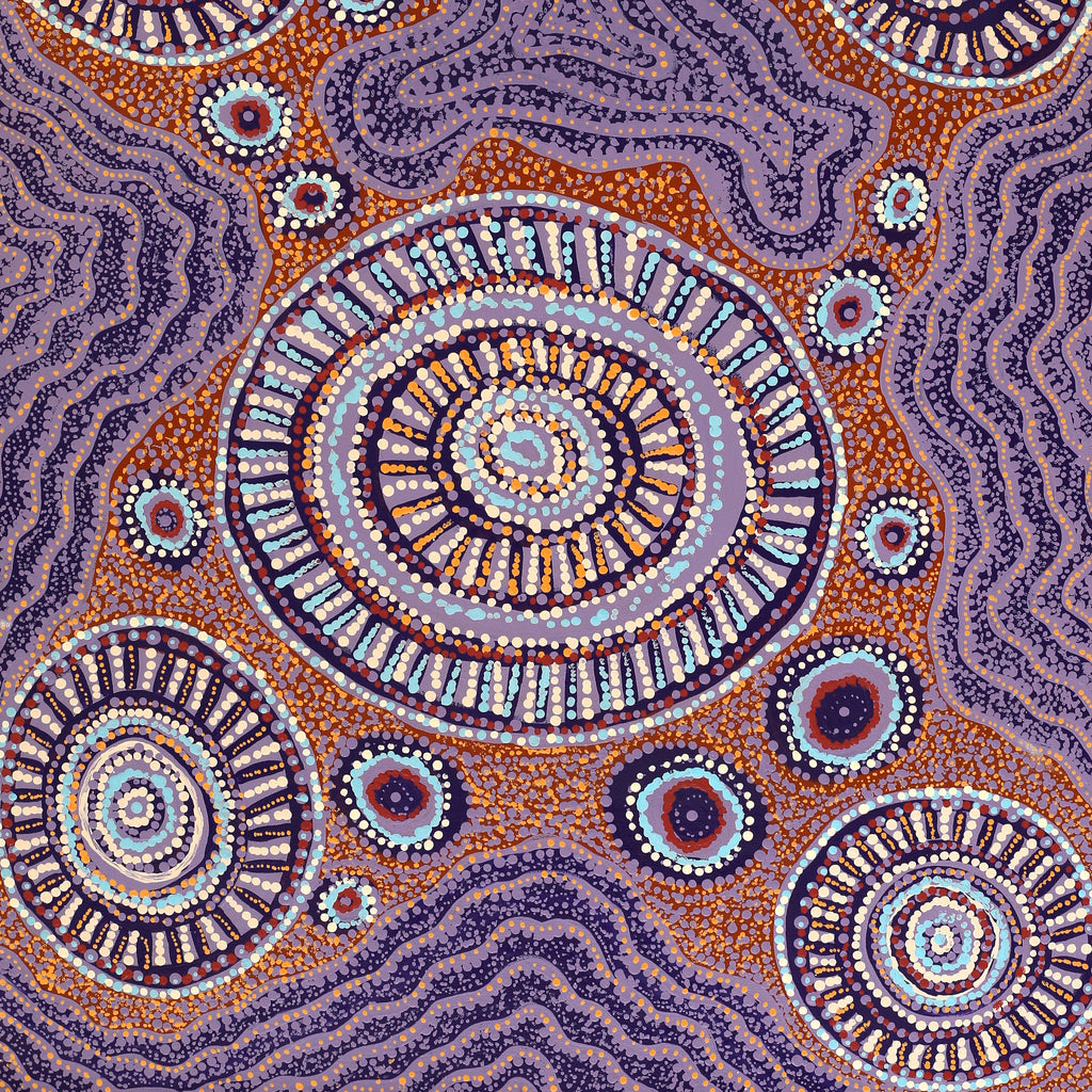 Aboriginal Artwork by Tjaruwa Carolyn Dunn, Piltati Tjukurpa, 120x60cm