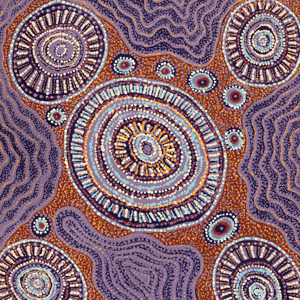 Aboriginal Artwork by Tjaruwa Carolyn Dunn, Piltati Tjukurpa, 120x60cm