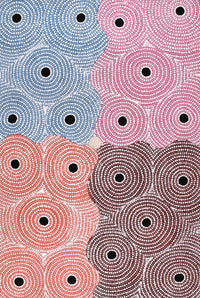 Aboriginal Artwork by Crystal Nungarrayi Morris, Ngapa Jukurrpa (Water Dreaming) - Mikanji, 91x61cm
