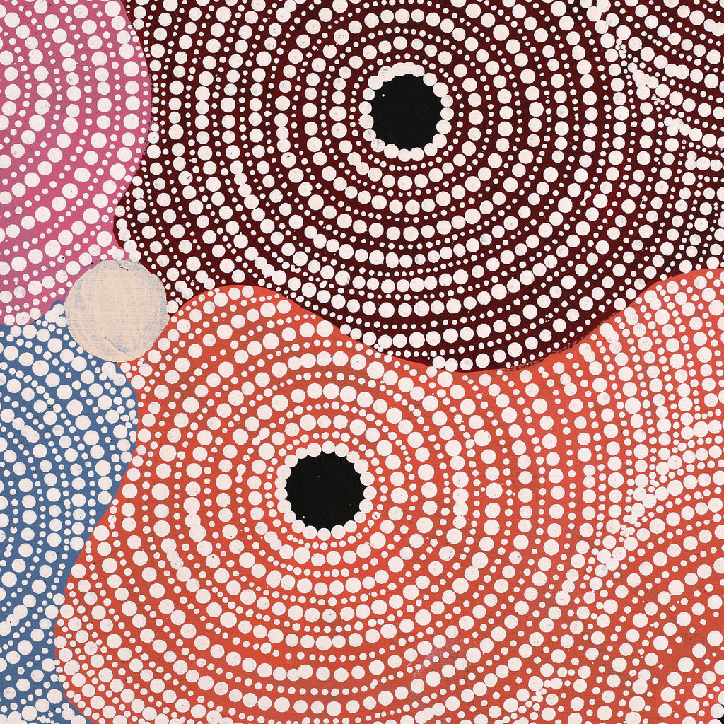 Aboriginal Artwork by Crystal Nungarrayi Morris, Ngapa Jukurrpa (Water Dreaming) - Mikanji, 91x61cm - ART ARK®