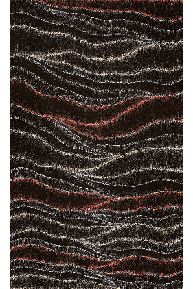 Aboriginal Artwork by Debbie Napaljarri Brown, Wanakiji Jukurrpa (Bush Tomato Dreaming), 152x91cm