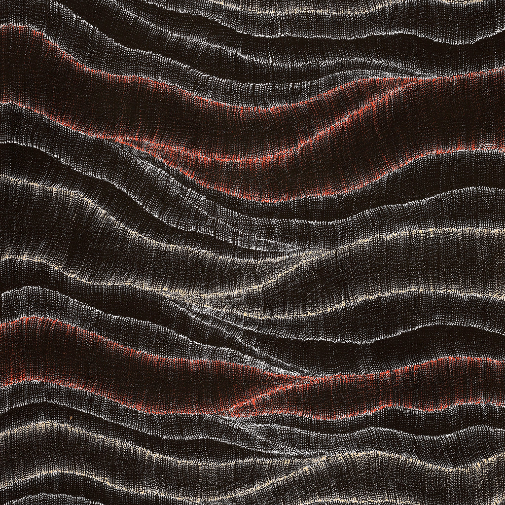 Aboriginal Artwork by Debbie Napaljarri Brown, Wanakiji Jukurrpa (Bush Tomato Dreaming), 152x91cm