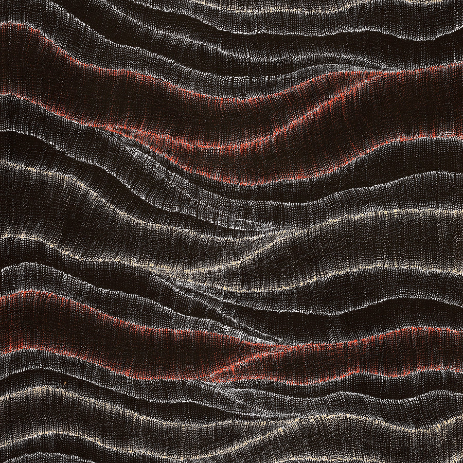 Aboriginal Artwork by Debbie Napaljarri Brown, Wanakiji Jukurrpa (Bush Tomato Dreaming), 152x91cm