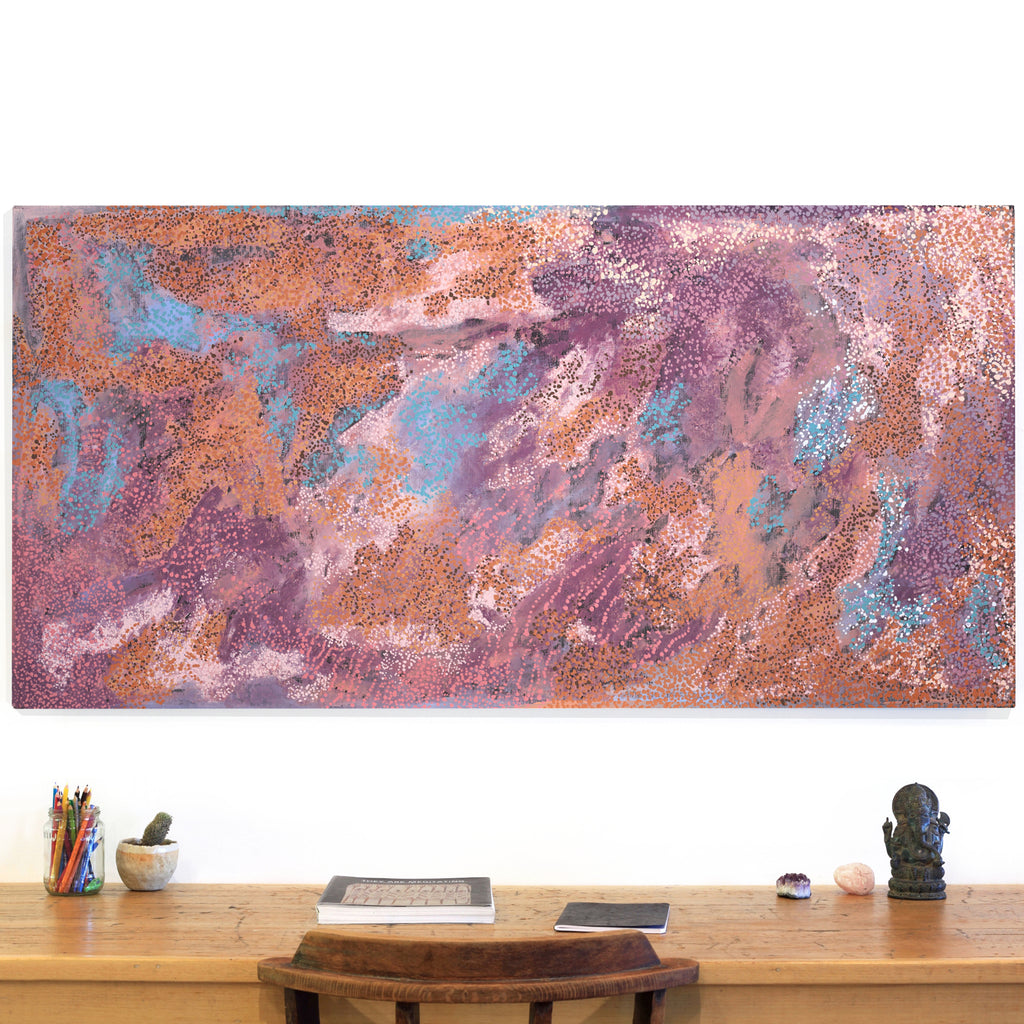 Aboriginal Artwork by Derrick Butt, Kulyakartu, 152x76cm