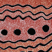 Aboriginal Artwork by Desmond Japangardi Williams, Ngapa Jukurrpa - Pirlinyarnu, 91x46cm