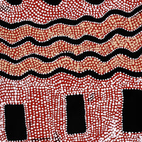 Aboriginal Artwork by Desmond Japangardi Williams, Ngapa Jukurrpa - Pirlinyarnu, 91x46cm