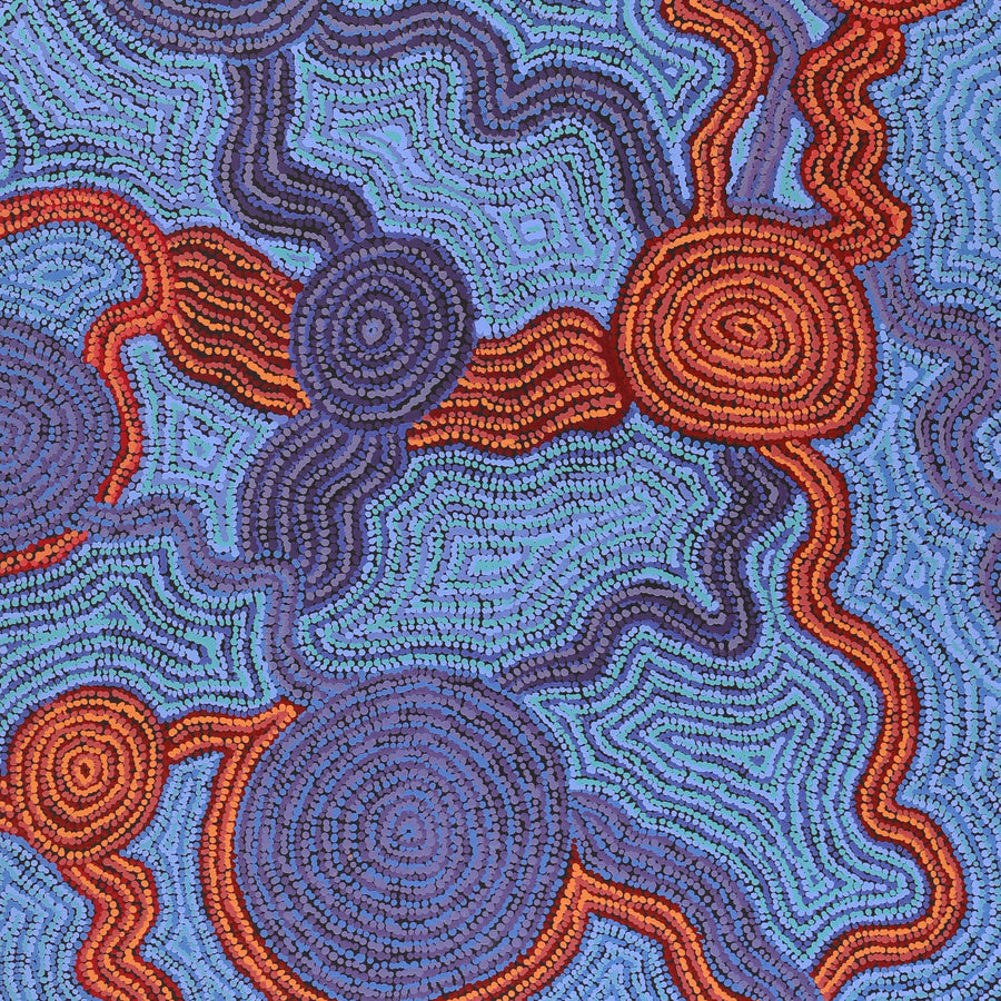 Aboriginal Artwork by Daisybell Kulyuru, Minyma Kutjara(near Ernabella), 150x120cm