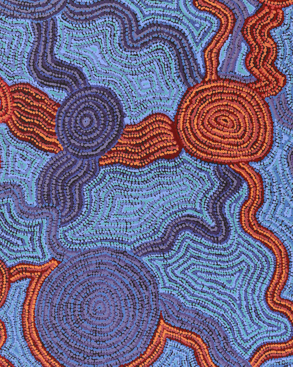 Aboriginal Artwork by Daisybell Kulyuru, Minyma Kutjara(near Ernabella), 150x120cm