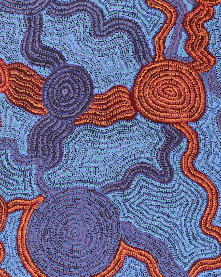 Aboriginal Artwork by Daisybell Kulyuru, Minyma Kutjara(near Ernabella), 150x120cm