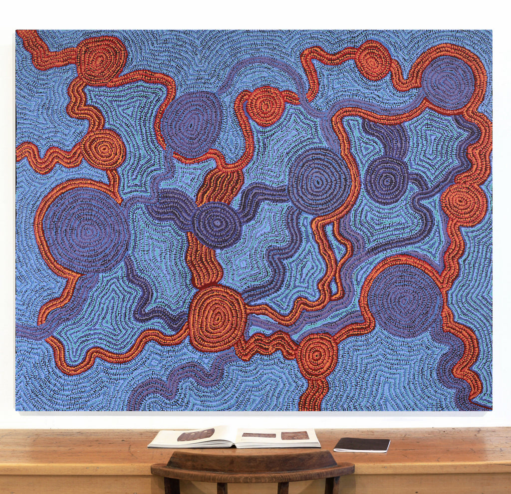 Aboriginal Artwork by Daisybell Kulyuru, Minyma Kutjara(near Ernabella), 150x120cm