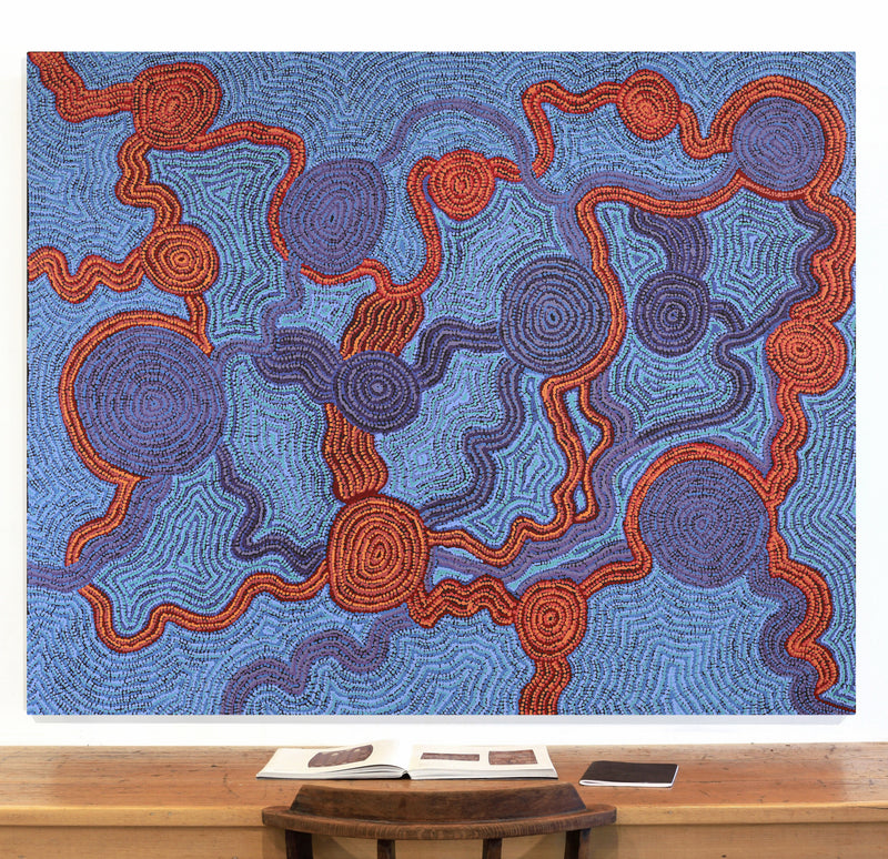 Aboriginal Artwork by Daisybell Kulyuru, Minyma Kutjara(near Ernabella), 150x120cm