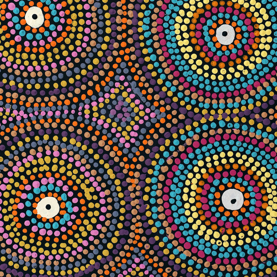 Aboriginal Artwork by Daisy Napangardi Frank, Karnta Jukurrpa (Womens Dreaming), 50x40cm