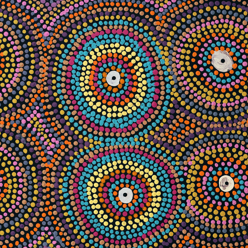 Aboriginal Artwork by Daisy Napangardi Frank, Karnta Jukurrpa (Womens Dreaming), 50x40cm
