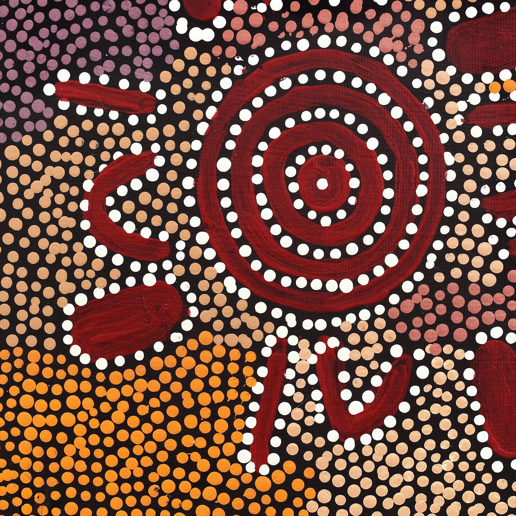 Aboriginal Artwork by Daisy Napangardi Frank, Karnta Jukurrpa (Womens Dreaming), 30x30cm