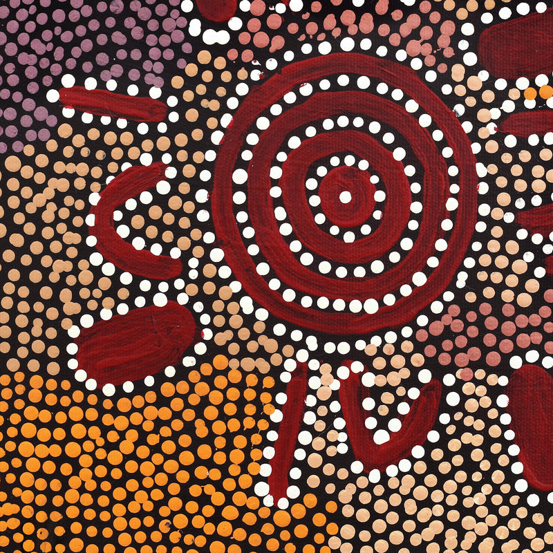 Aboriginal Artwork by Daisy Napangardi Frank, Karnta Jukurrpa (Womens Dreaming), 30x30cm