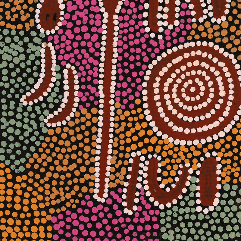 Aboriginal Artwork by Daisy Napangardi Frank, Karnta Jukurrpa (Womens Dreaming), 30x30cm