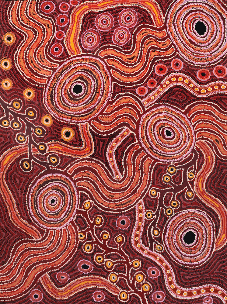 Aboriginal Artwork by Daisybell Kulyuru, Minyma Kutjara(near Ernabella), 122x91cm