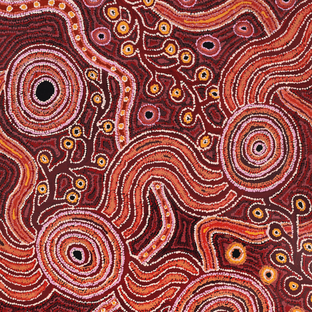 Aboriginal Artwork by Daisybell Kulyuru, Minyma Kutjara(near Ernabella), 122x91cm