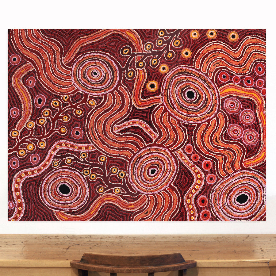 Aboriginal Artwork by Daisybell Kulyuru, Minyma Kutjara(near Ernabella), 122x91cm