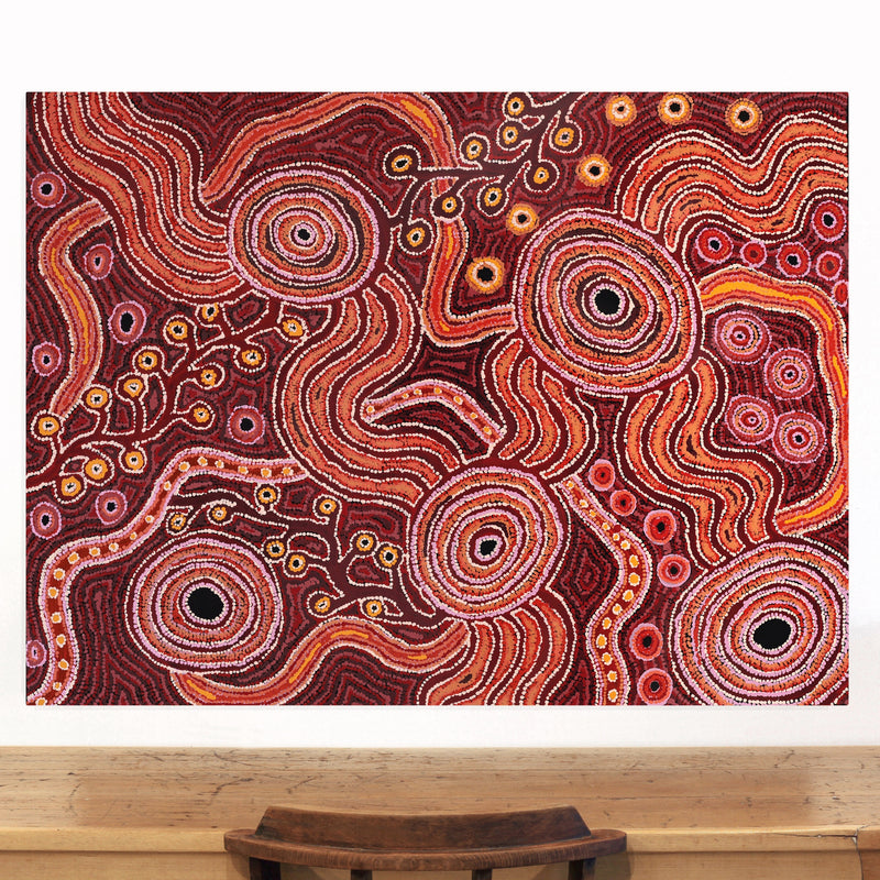 Aboriginal Artwork by Daisybell Kulyuru, Minyma Kutjara(near Ernabella), 122x91cm