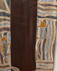 Aboriginal Artwork by Datjuluma Guyula Caroline, Marawili Tree, 109x45cm Bark