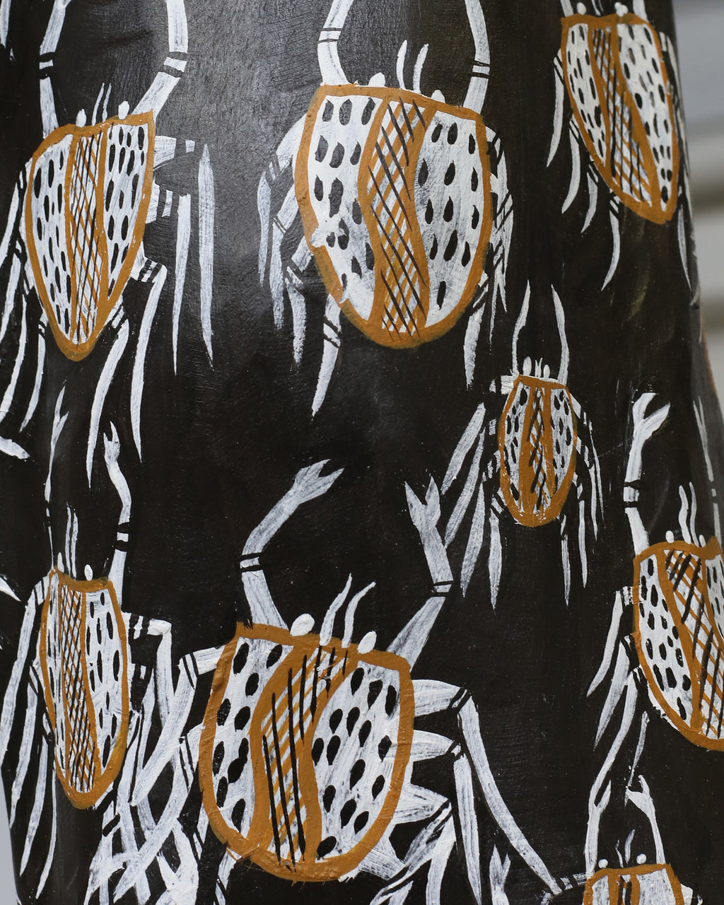 Aboriginal Artwork by Datjuluma Guyula Caroline, Gunyan, Pair of Larrakitj 268cm