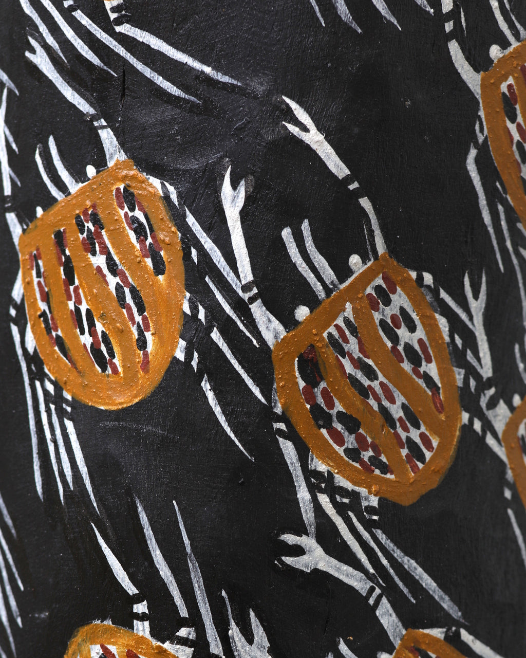 Aboriginal Artwork by Datjuluma Guyula Caroline, Gunyan, Pair of Larrakitj 268cm