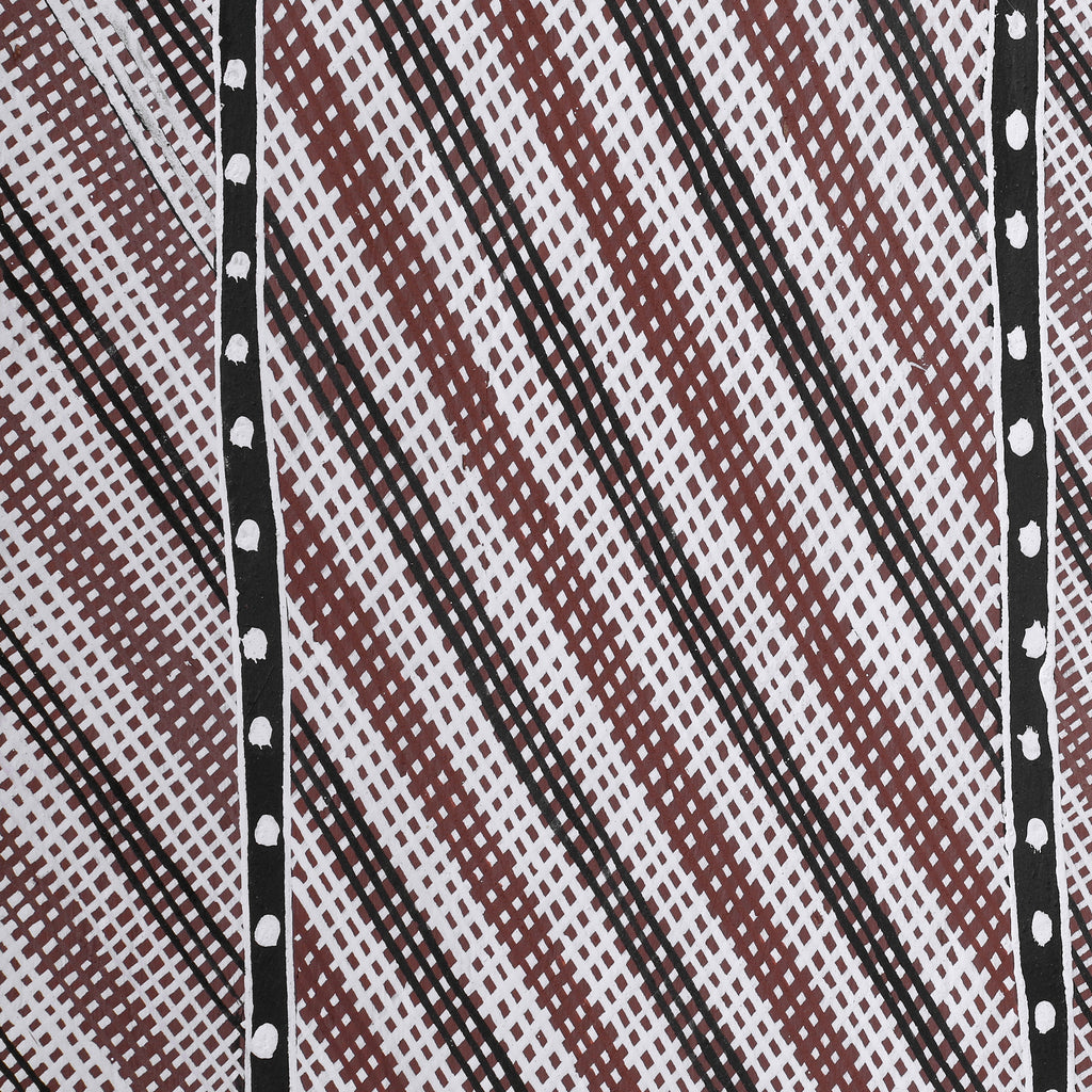 Aboriginal Artwork by Balang David Brian, Man-ngalinj (bush potato), 117x51cm Bark