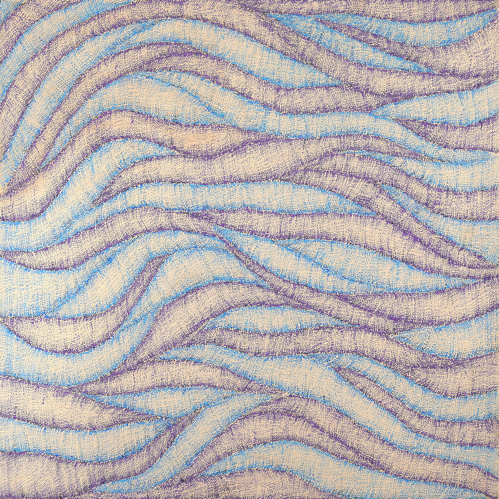 Aboriginal Artwork by Debbie Napaljarri Brown, Wanakiji Jukurrpa (Bush Tomato Dreaming), 107x107cm