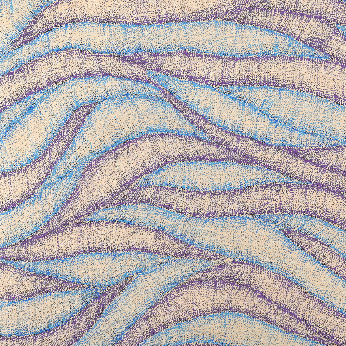 Aboriginal Artwork by Debbie Napaljarri Brown, Wanakiji Jukurrpa (Bush Tomato Dreaming), 107x107cm