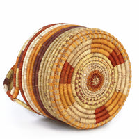 Aboriginal Artwork by Deborah Wurrkidj, Coil Basket, 45x30x29cm