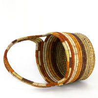 Aboriginal Artwork by Deborah Wurrkidj, Coil Basket, 45x30x29cm