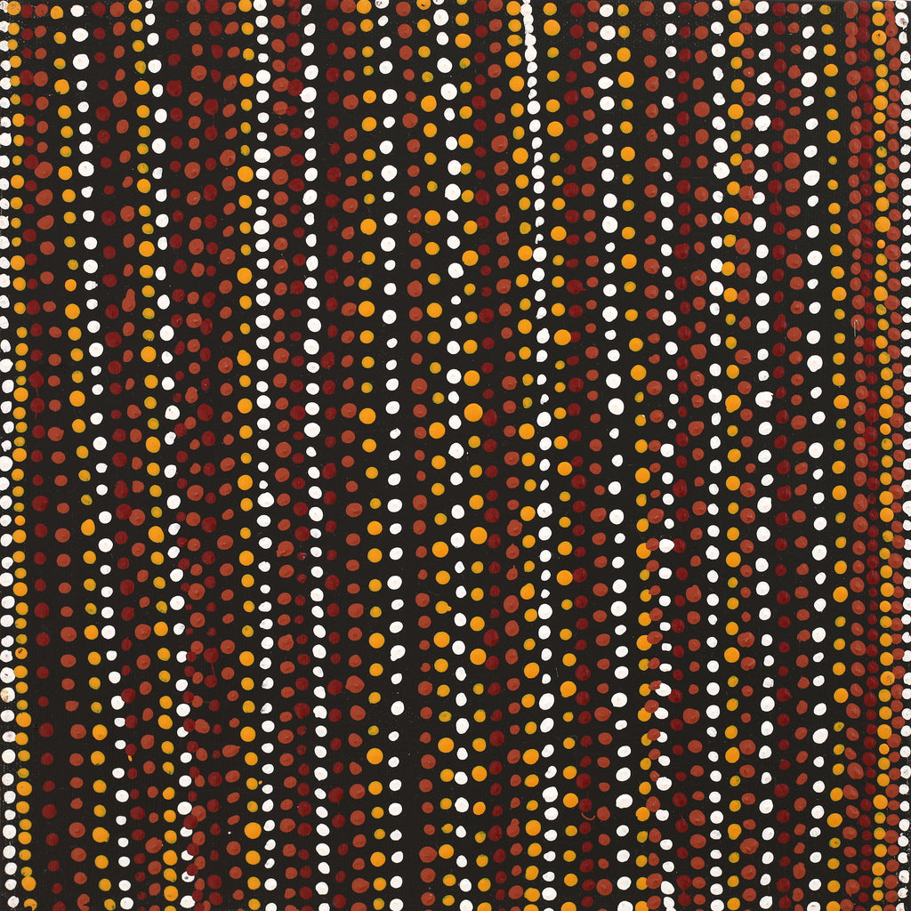 Aboriginal Artwork by Delores Nangala Robertson, Ngapa Jukurrpa (Water Dreaming) - Puyurru, 30x30cm
